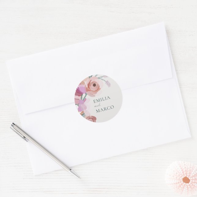 Adesivo Redondo Gouache Blossoms Sticker (Envelope)