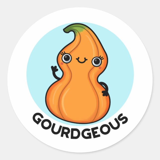 Adesivo Redondo Gourd Gourd Veggie Pun (Frente)