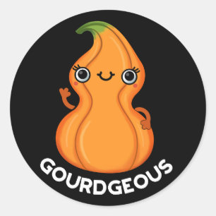 Adesivo Redondo Gourd Gourd Veggie Pun Dark BG