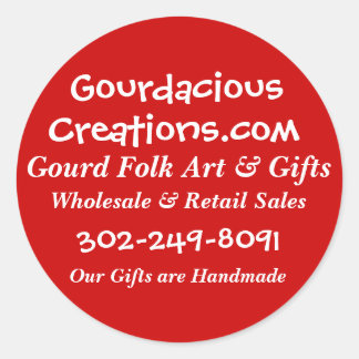 Adesivo Redondo Gourdacious, Creations.com, Gourd Folk Art & Gi...