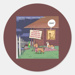 Adesivo Redondo Gourmet Cães Engraçados