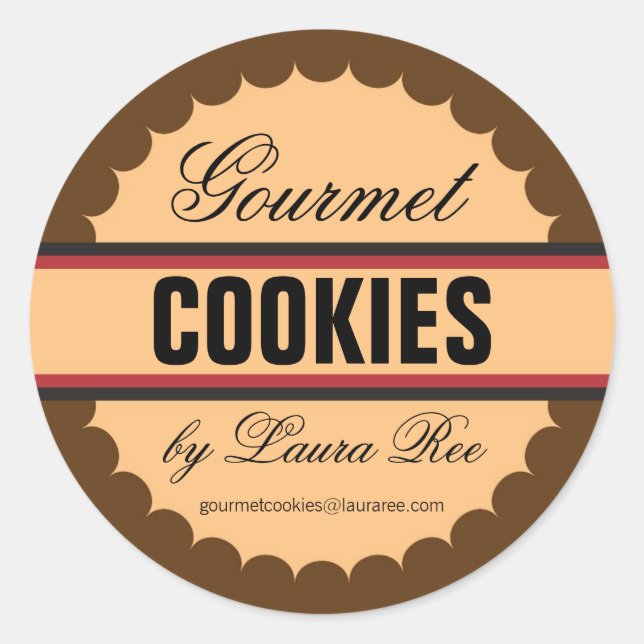 Adesivo Redondo Gourmet Cookie Sticker (Frente)