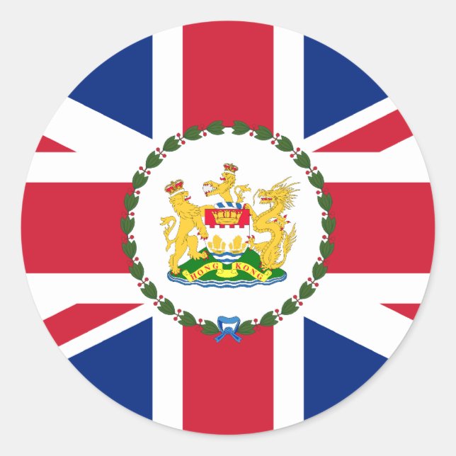 Adesivo Redondo Governador de Hong Kong, bandeira da China (Frente)