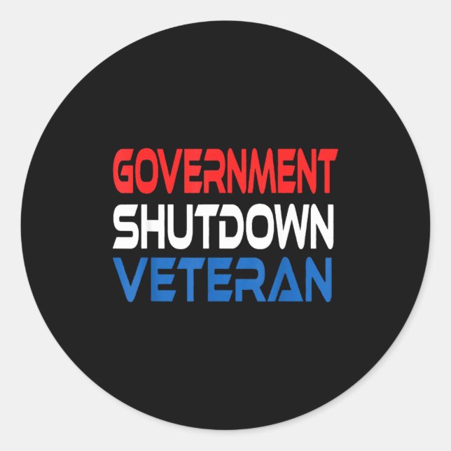 Adesivo Redondo Government Shutdown Veteran  (Frente)