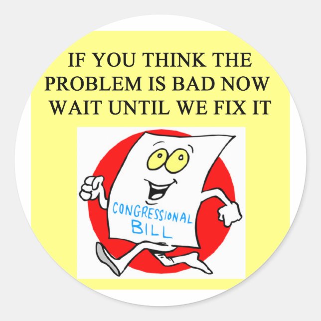 Adesivo Redondo governo político do congresso é uma droga (Frente)