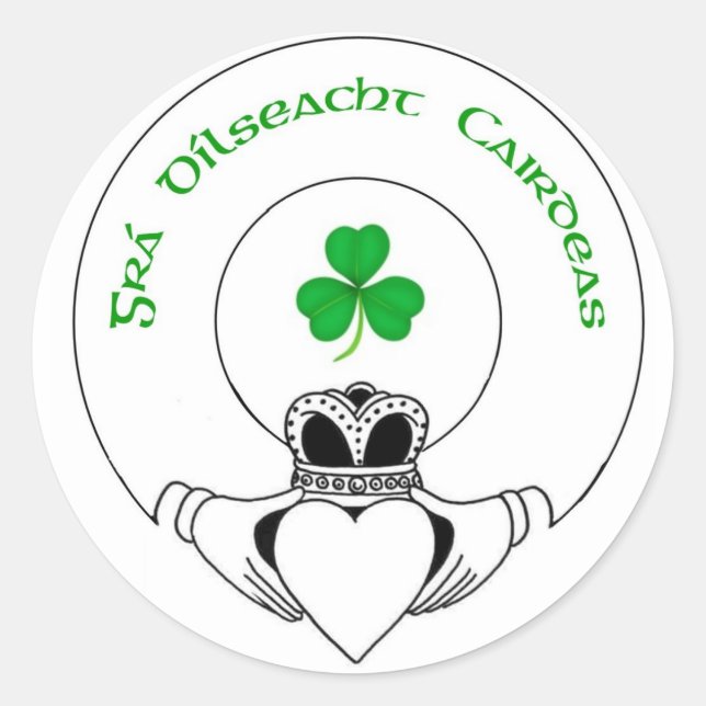 Adesivo Redondo gra, dilseacht, cairdeas claddah (Frente)