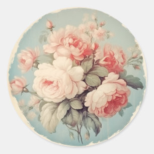 Adesivo Redondo Graça Rústica, Charme Rosado Despojado