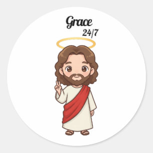 Adesivo Redondo Grace 24/7 - Reações de Jesus
