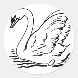 Adesivo Redondo Graceful Swan