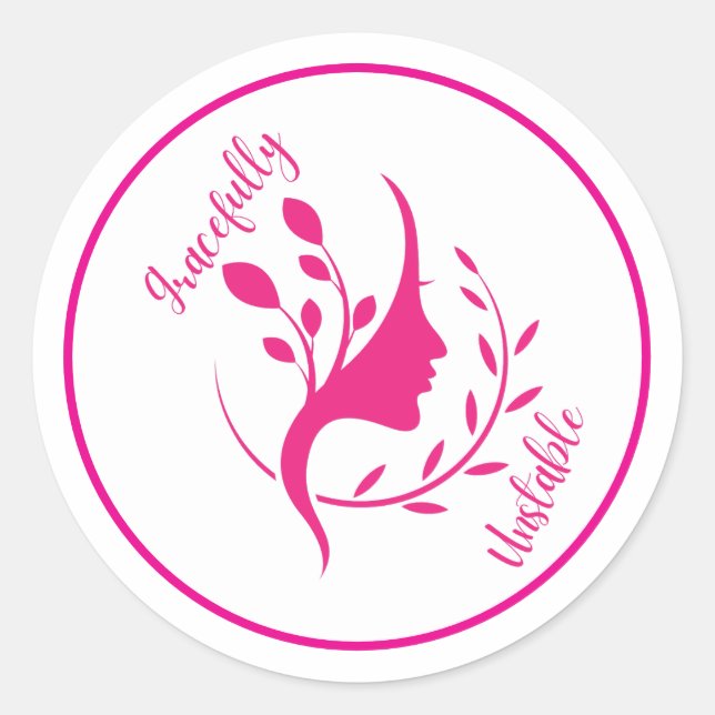 Adesivo Redondo Gracefulamente instável - Autocolantes Engraçados  (Frente)