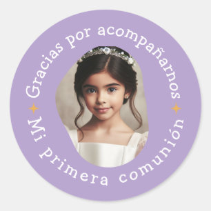 Adesivo Redondo Gracias por acompañarnos mi primera comunión