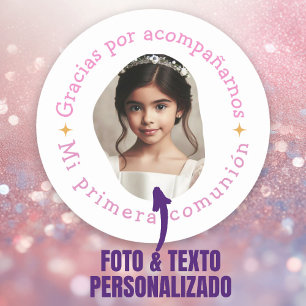 Adesivo Redondo Gracias por acompañarnos mi primera comunión