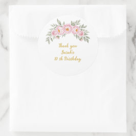 Adesivo Redondo gradient party watercolor pink Custom Birthday 