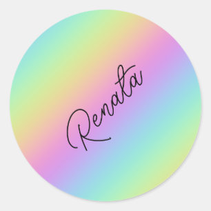 Adesivo Redondo Gradiente Arco-Íris