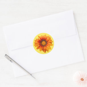 Adesivo Redondo Gradiente de Flor de Laranja Amarelo Brilhante Rec