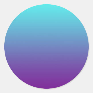 Adesivo Redondo Gradiente de Fundo Simples Turquesa Azul Roxo