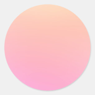 Adesivo Redondo Gradiente de pêssego e rosa