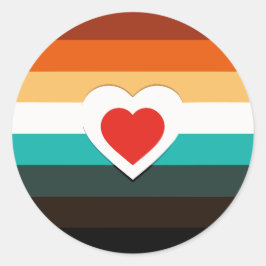 Adesivo Redondo Gradiente do Coração