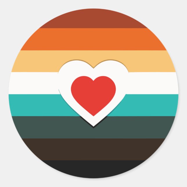 Adesivo Redondo Gradiente do Coração (Frente)