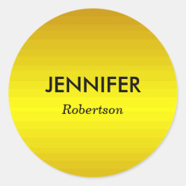Adesivo Redondo Gradiente ouro de nome personalizado