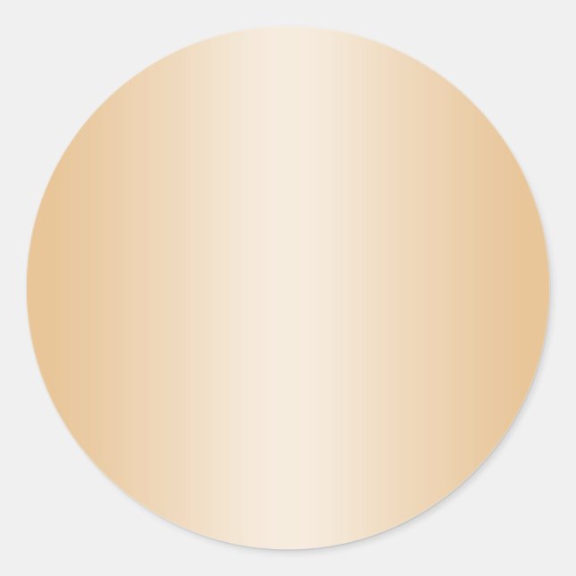 Adesivo Redondo Gradiente Pálido Dourado em Branco (Frente)