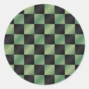 Adesivo Redondo Gradiente Preto Verde Azul Moderno Verificado