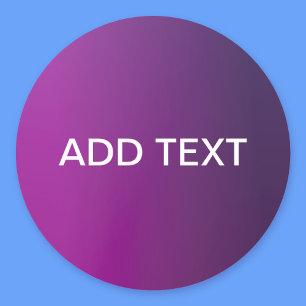 Adesivo Redondo Gradiente Roxo Ombre Moderno e Texto Branco Editáv