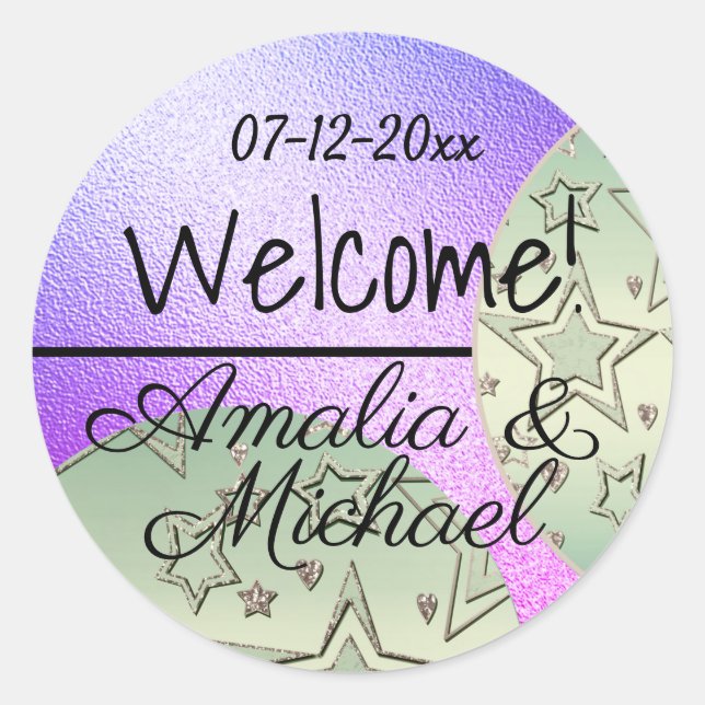 Adesivo Redondo Gradiente texturizado de bronze de ouro, cor de bl (Frente)