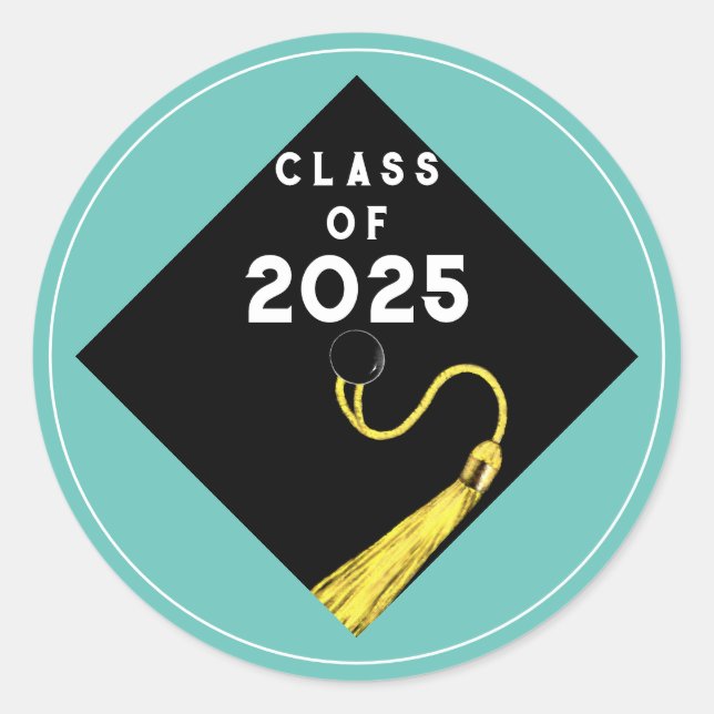 Adesivo Redondo Graduação 2025 Parabéns (Frente)
