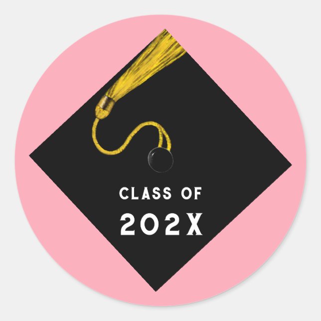 Adesivo Redondo Graduação 2025 Rosa (Frente)