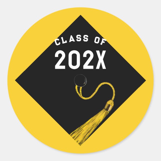 Adesivo Redondo Graduação Amarelo (Frente)