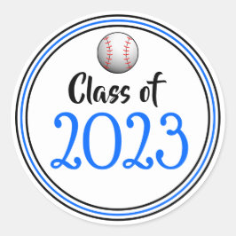Adesivo Redondo Graduação Azul e Preto do Ano de Classe
