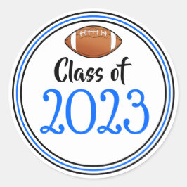 Adesivo Redondo Graduação Azul e Preto do Ano de Classe