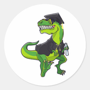 Adesivo Redondo Graduação Cl De 2025 Graduação Funny Dinosaur T-re