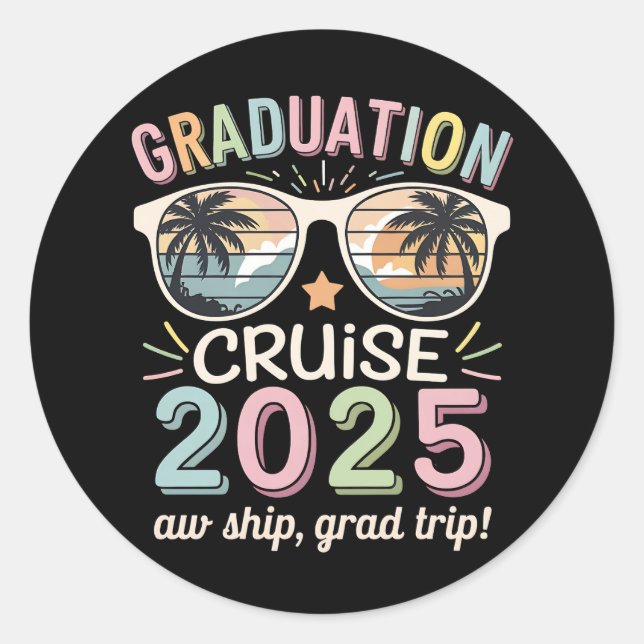 Adesivo Redondo Graduação Cruise 2025 Formando Cruising Squad (Frente)