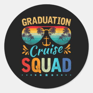 Adesivo Redondo Graduação Cruise Squad 2025 Funny Cruising Gradua