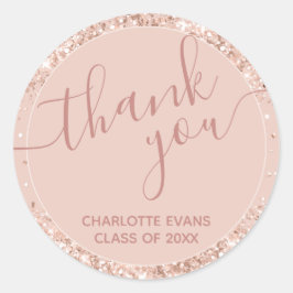Adesivo Redondo Graduação Da Lumineira Rosa Muito Obrigado, Adesiv