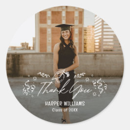Adesivo Redondo Graduação de Artsy Doodles Obrigado Stickers