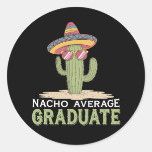 Adesivo Redondo Graduação de Cactus Média de Formando Nacho Mexica