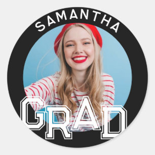 Adesivo Redondo Graduação de Fotografias de Formando Simples Moder