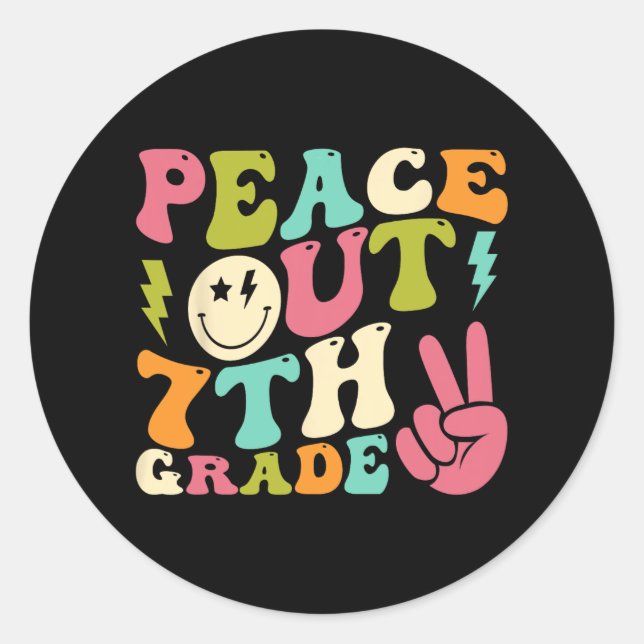 Adesivo Redondo Graduação De Graduação Do Grau 7 No Dia Passado Da (Frente)