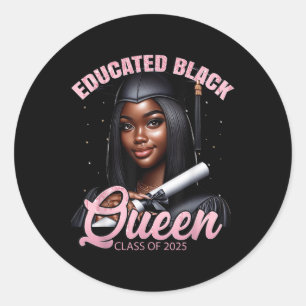 Adesivo Redondo Graduação De Menina Negra Mais velho Melanina Rosa