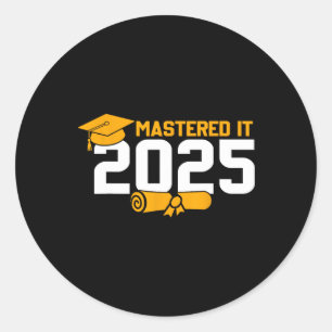 Adesivo Redondo Graduação De mestrados Mastered It 2025