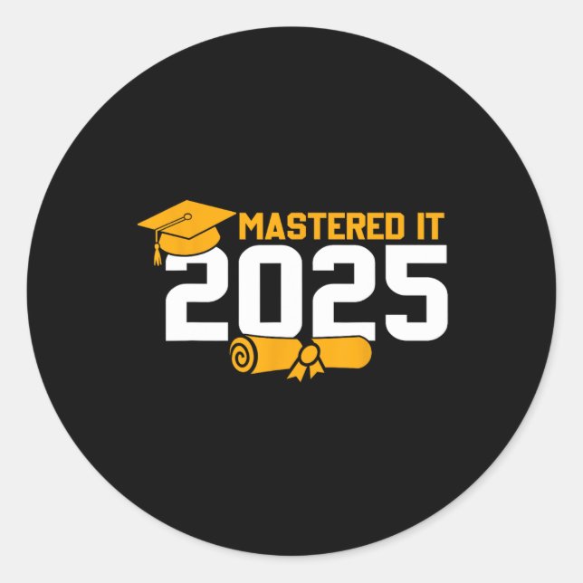 Adesivo Redondo Graduação De mestrados Mastered It 2025 (Frente)