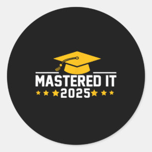 Adesivo Redondo Graduação De mestrados Mastered It 2025 1