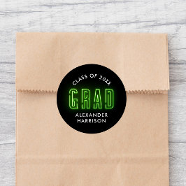 Adesivo Redondo Graduação de Neon do Verde limão Moderno