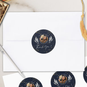 Adesivo Redondo Graduação de Parabéns Dourados Elegante