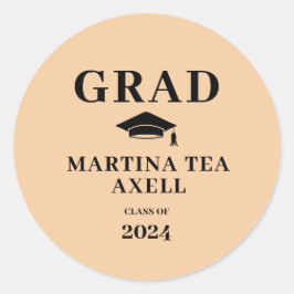 Adesivo Redondo Graduação de Pêssego