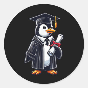 Adesivo Redondo Graduação de Pinguim Bonito