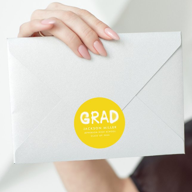 Adesivo Redondo Graduação de Pintura Amarela Moderna (Criador carregado)